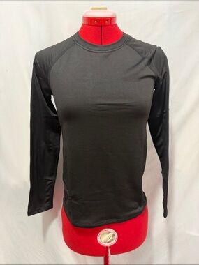 Kids' Black Long-Sleeve Performance Tee